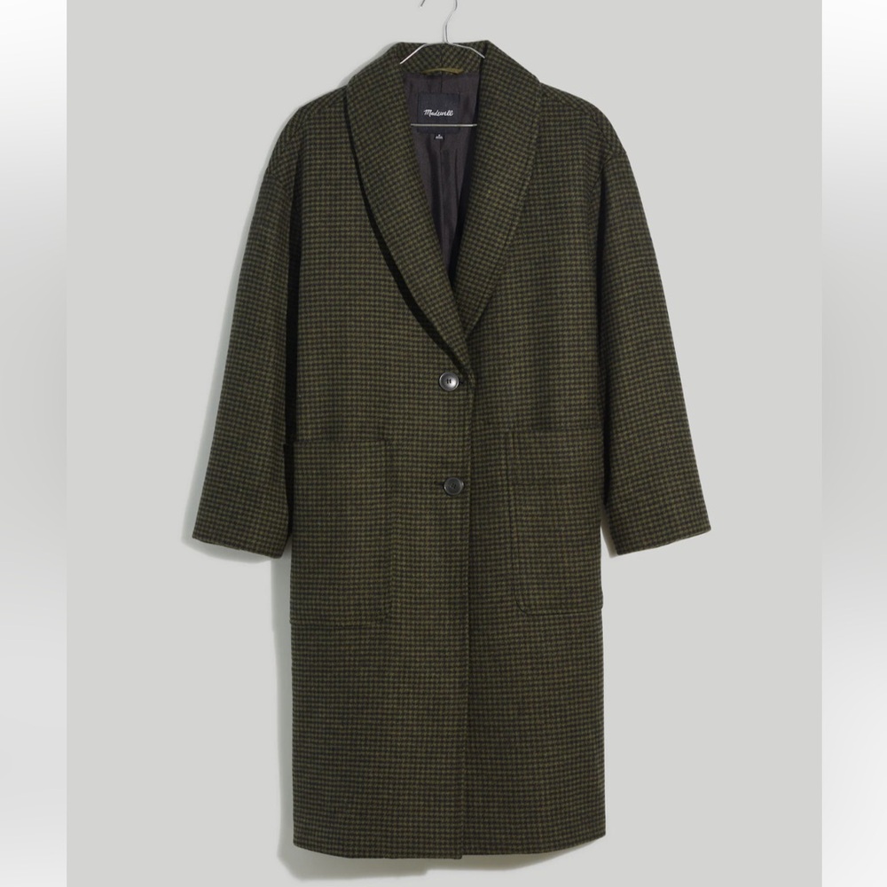Madewell Wool Houndstooth Winter Coat | Carlton Coat